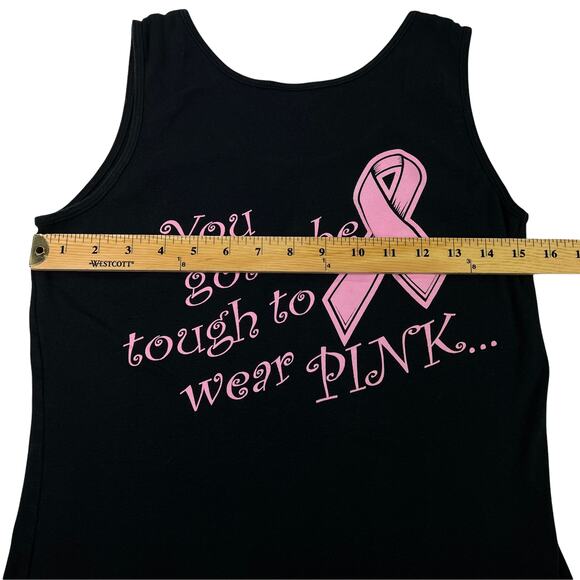 Hanes Pink Magnolias Tank Top Pink Lettering Classic Fit Small Black - Picture 8 of 9